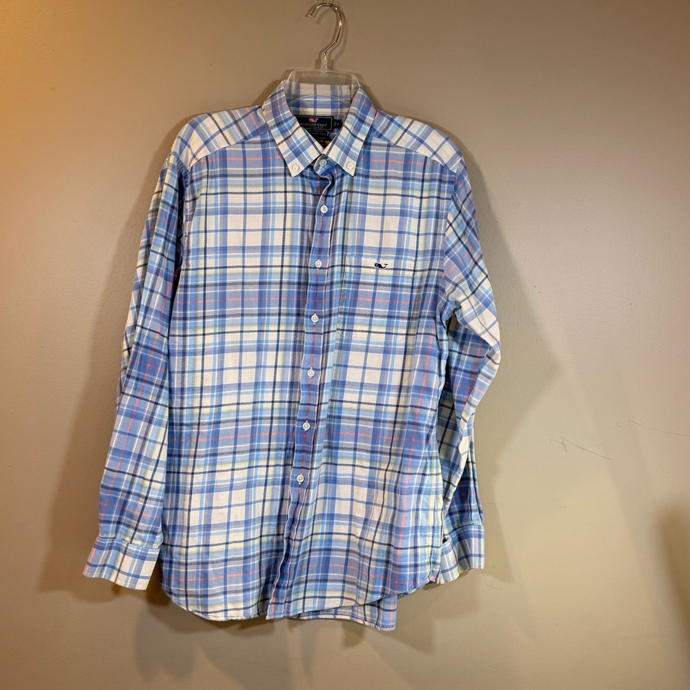 Vineyard Vines Tucker Slim Fit Button-Down L Plaid Preppy Country Club Classic - Picture 2 of 10